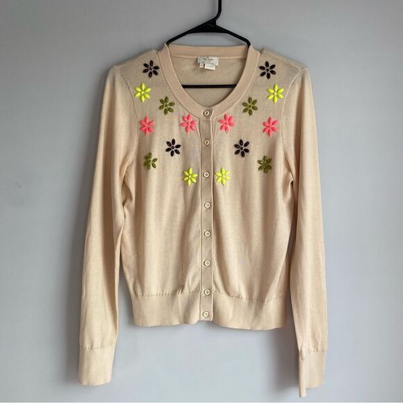 Kate Spade Floral Cluster Jewel Embellished Cardigan Sweater - Picture 1 of 9
